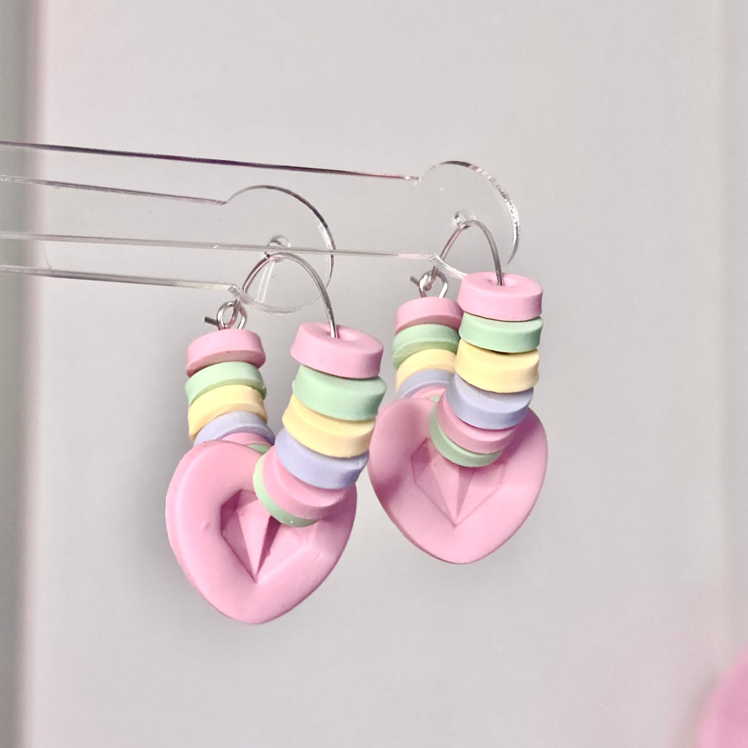 Candy “Necklace” Silver Plated Hoop Earrings