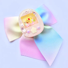 Load image into Gallery viewer, PomPom Tamagotchi Resin Liquid Shaker Charm Hair Bow
