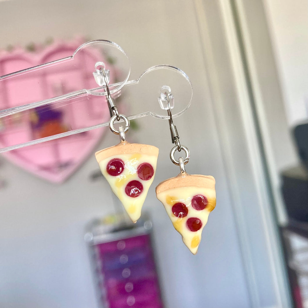 Pizza Slice Polymer Clay Dangle Earrings