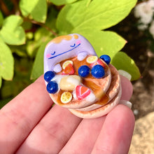 Load image into Gallery viewer, Ditto Blueberry Pancake Stack Polymer Clay Figure
