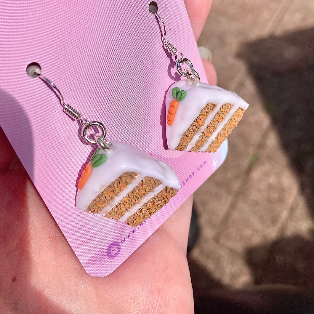 Carrot Cake Sterling Silver Polymer Clay Earrings