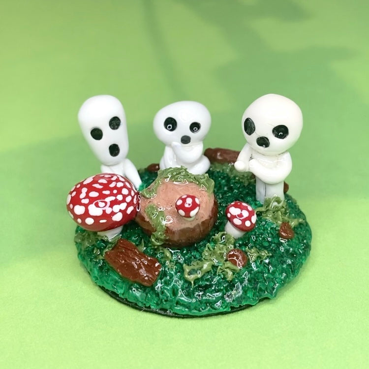 Kodama Mushroom Forest Polymer Clay Figure