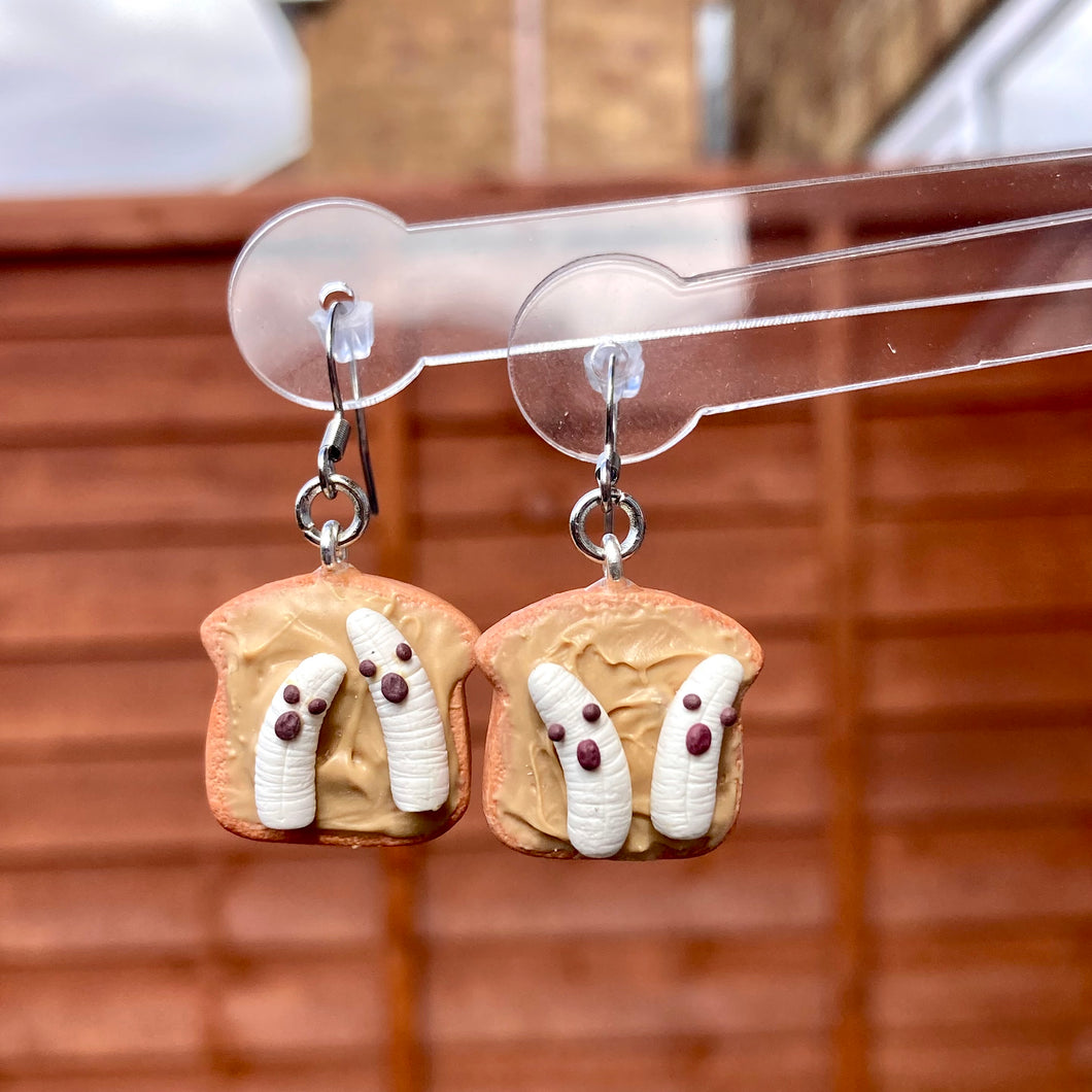 Boonana Bread Polymer Clay Dangle Earrings