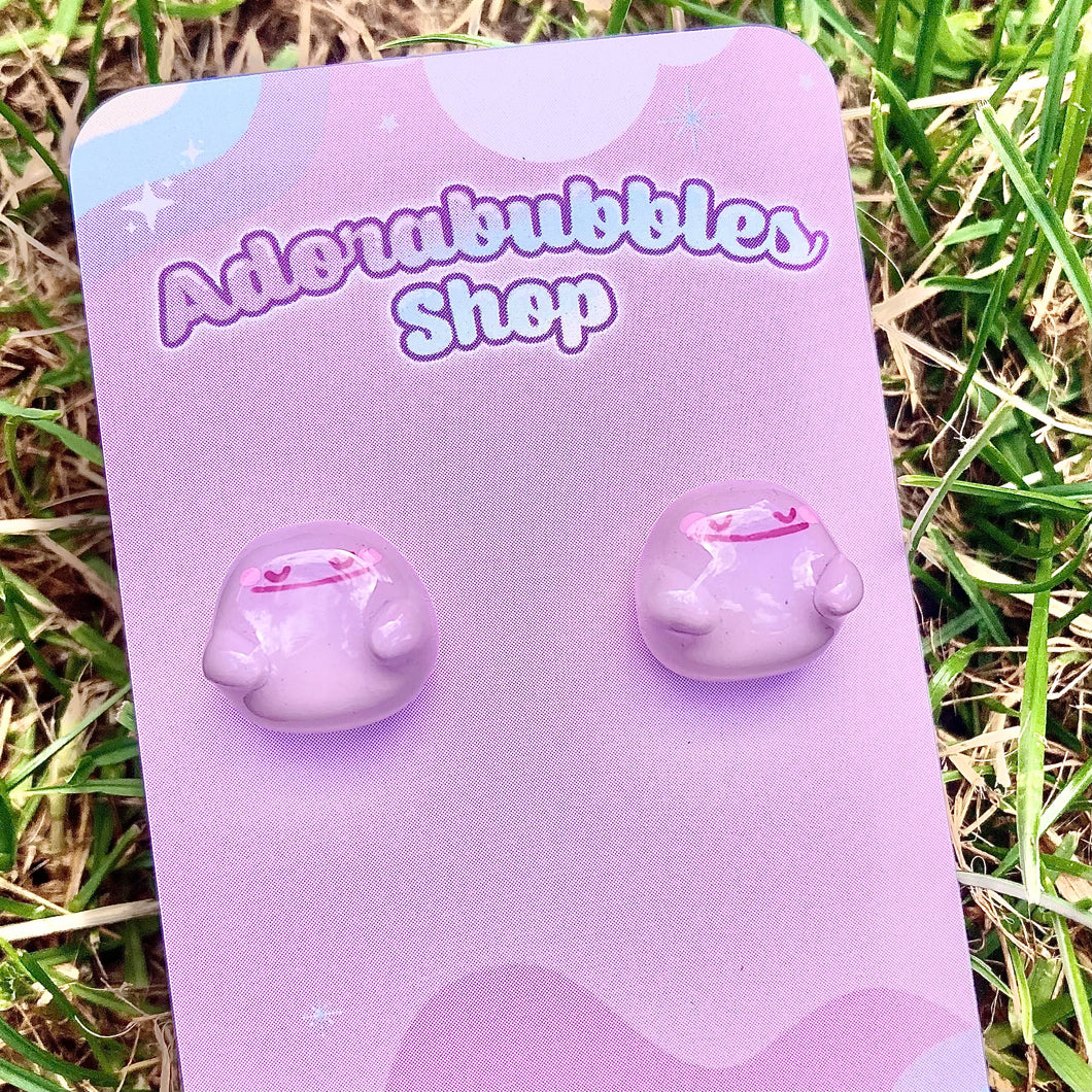 Ditto Pokémon Polymer Clay Earrings Studs