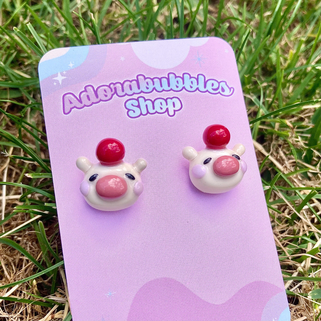 Moogle FF Polymer Clay Earrings Studs