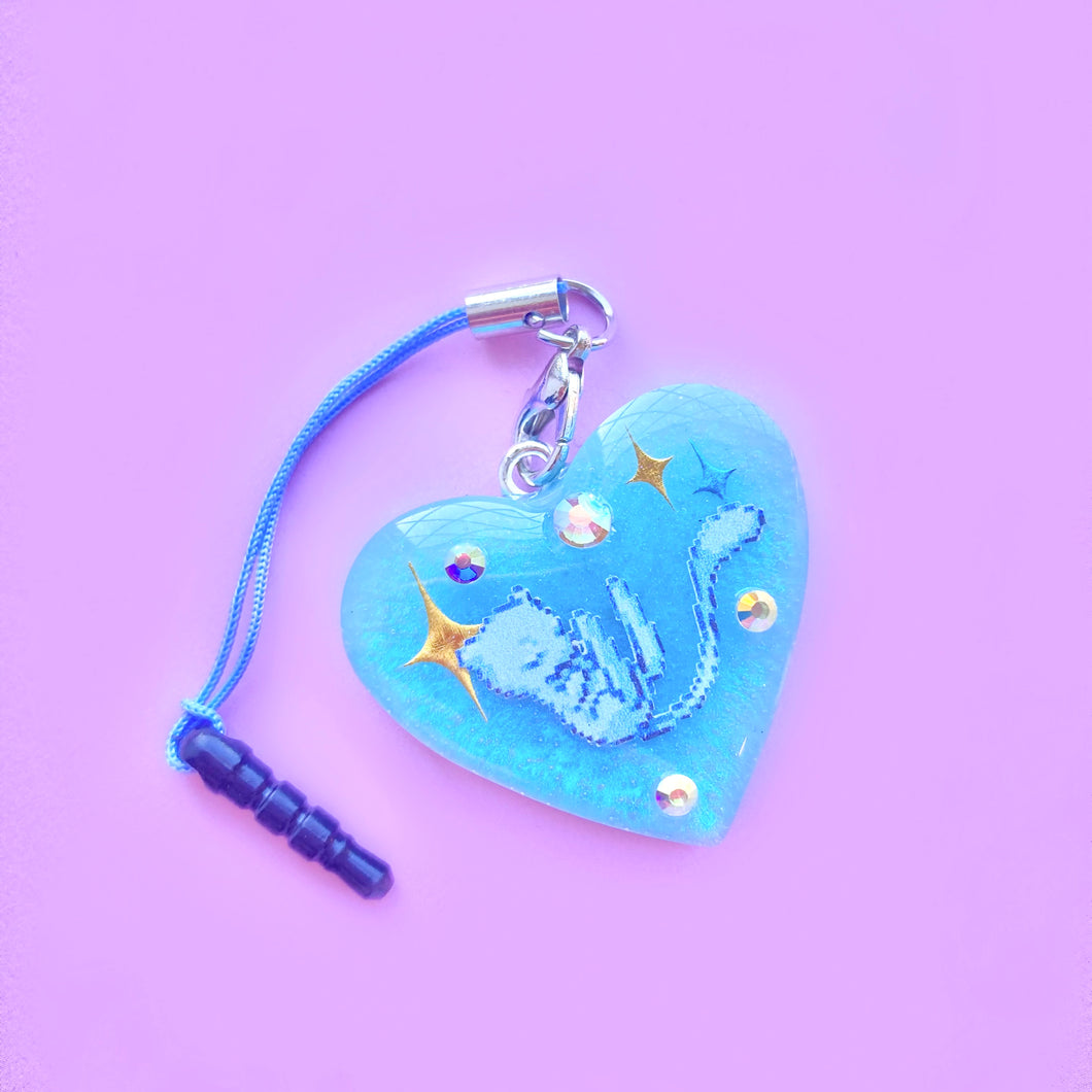 Shiny Mew Pokémon Heart Switch/ Phone Charm