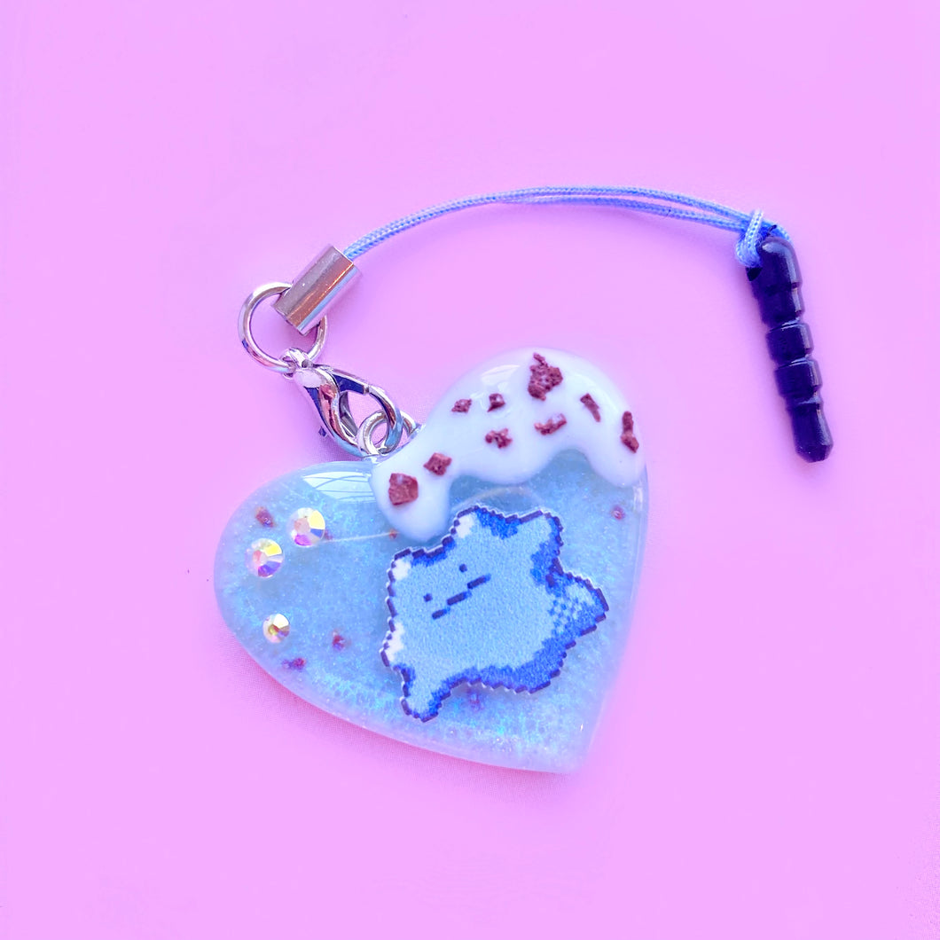 Mint Choc Chip Shiny Ditto Heart Switch/ Phone Charm