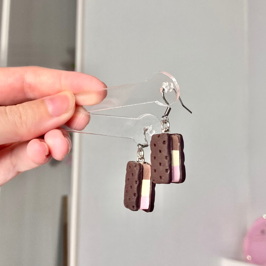 Neapolitan Ice Cream Sandwich Earrings