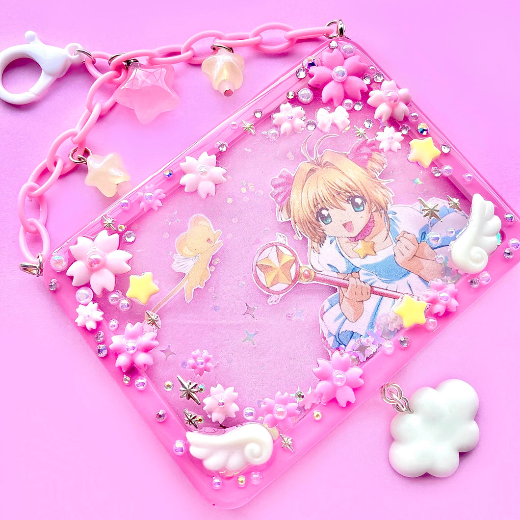 Magical Girl Sakura Resin Liquid Shaker Purse Charm/ Wall Hanger
