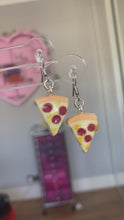 Load and play video in Gallery viewer, Pizza Slice Polymer Clay Dangle Earrings
