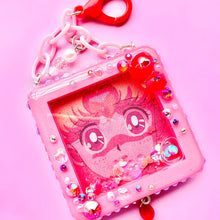 Load image into Gallery viewer, Sailor Red Square Resin Liquid Shaker Purse Charm

