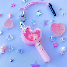 Load image into Gallery viewer, Melody Bun Moon Wand Resin Liquid Shaker Nintendo Switch/ Phone Charm
